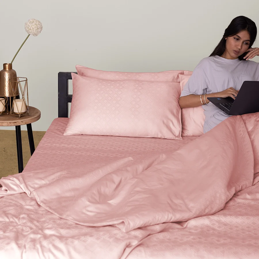 Pillow Cover | Dazzling Diamond Jacquard | 100% Cotton | Pack of 2 Pillow Cases | 300TC - Image 9