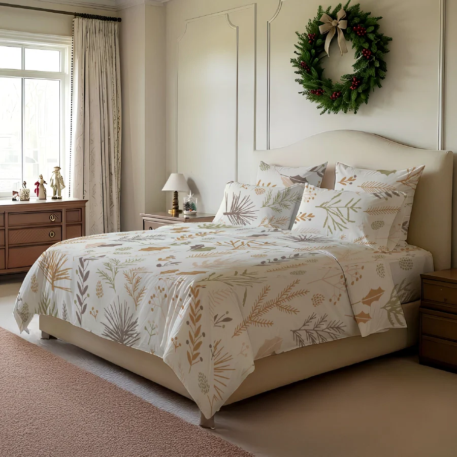 Pillow Cover | Harvest Leaves | 100% Cotton 2 Pillow Cases - Image 3