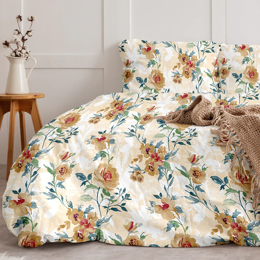 Quilt / AC Comforter | Size: Double | Soft Camellias - Image 10