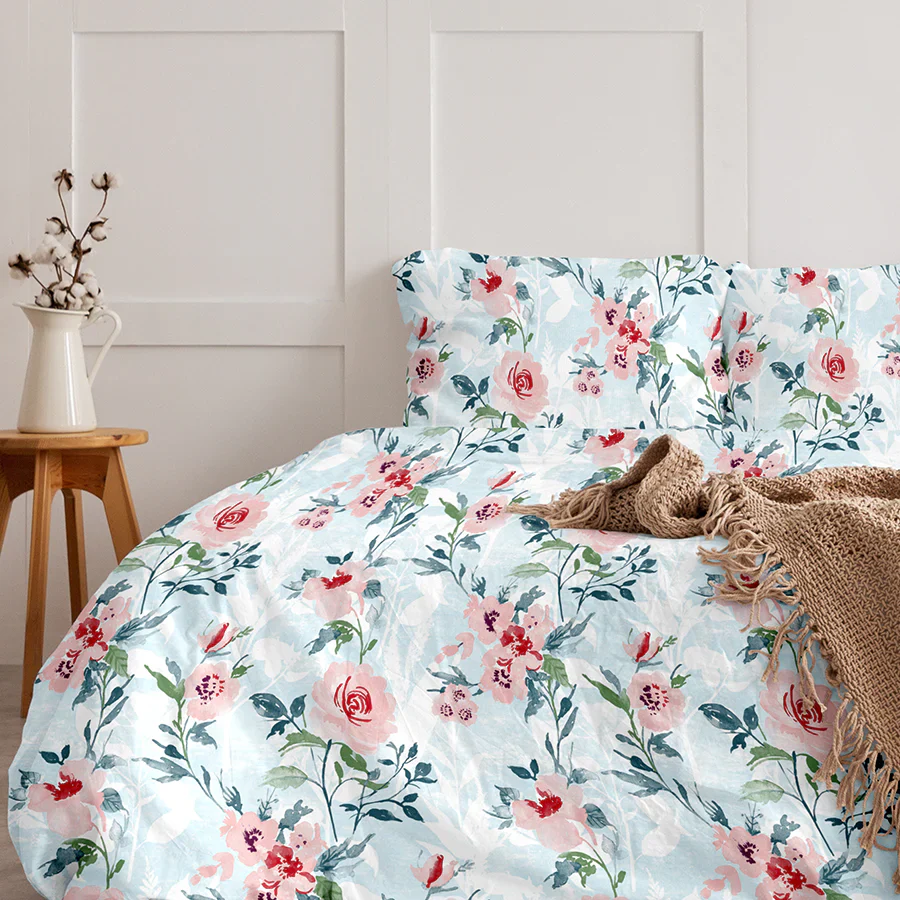 Quilt / AC Comforter | Size: Double | Soft Camellias - Image 5