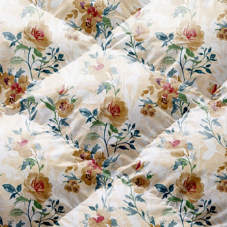 Quilt / AC Comforter | Size: Double | Soft Camellias - Image 8