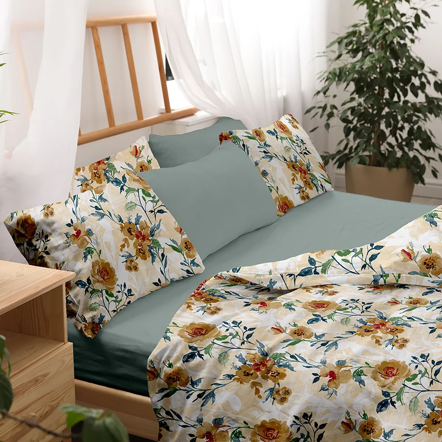 Quilt / AC Comforter | Size: Double | Soft Camellias - Image 9