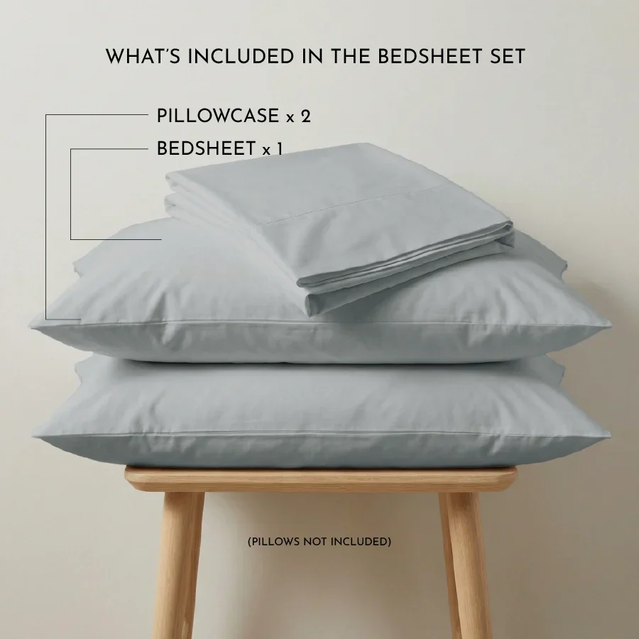 Bedsheet Set | 200TC Percale | 100% Cotton King Size Bedsheet + 2 Pillow Cases - Image 29