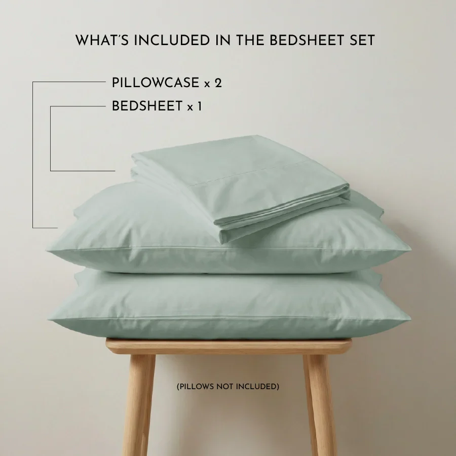 Bedsheet Set | 200TC Percale | 100% Cotton King Size Bedsheet + 2 Pillow Cases - Image 37