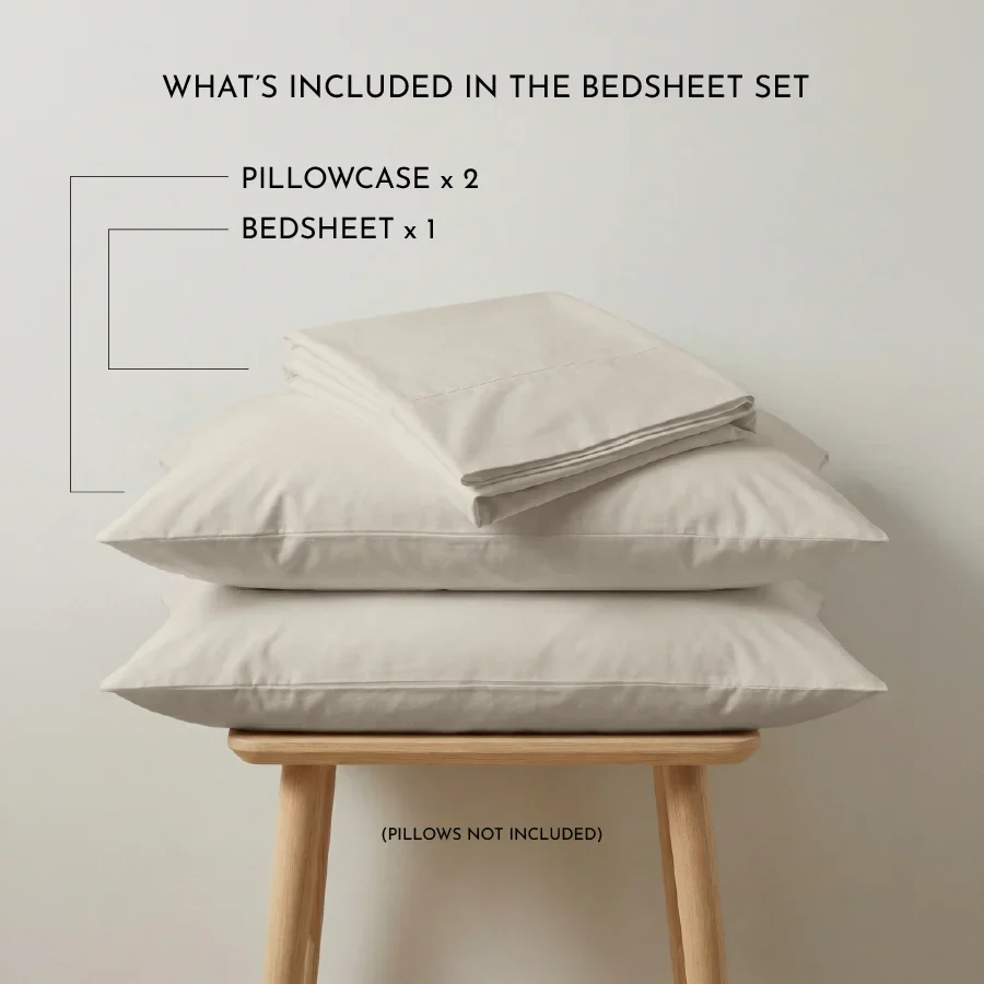 Bedsheet Set | 200TC Percale | 100% Cotton King Size Bedsheet + 2 Pillow Cases - Image 5