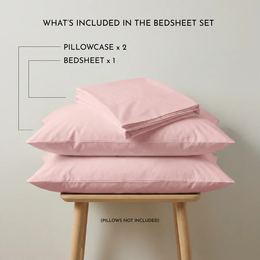 Bedsheet Set | 200TC Percale | 100% Cotton King Size Bedsheet + 2 Pillow Cases - Image 53