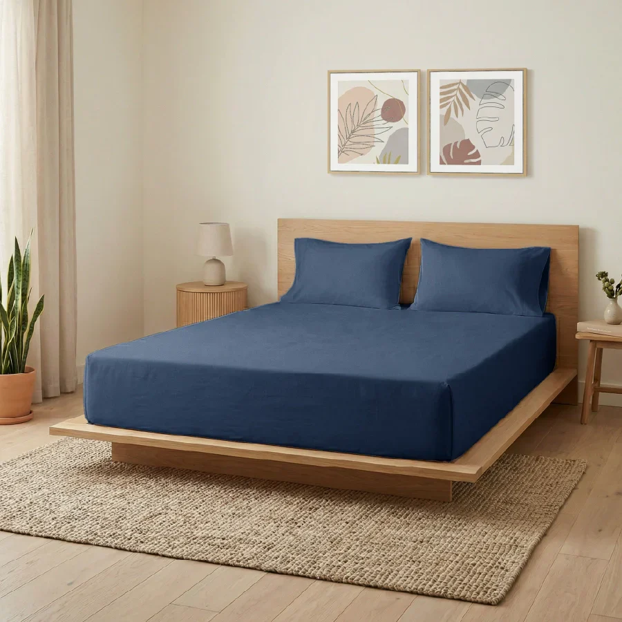 Bedsheet Set | 200TC Percale | 100% Cotton King Size Bedsheet + 2 Pillow Cases - Image 58