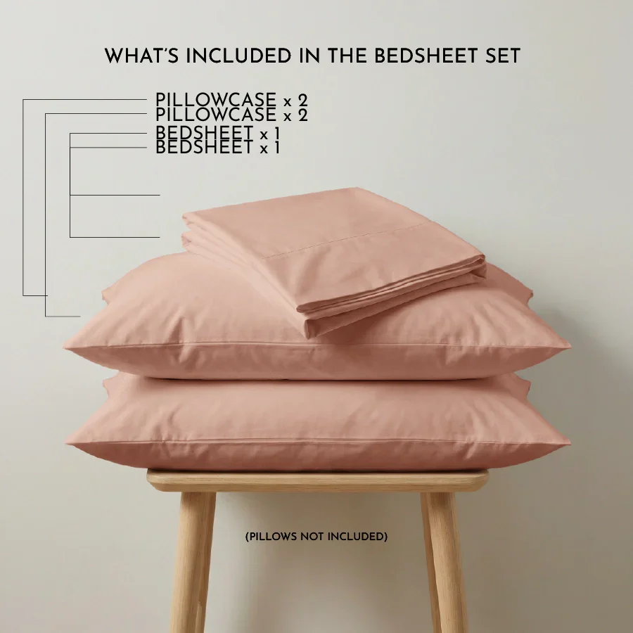 Bedsheet Set | 200TC Percale | 100% Cotton King Size Bedsheet + 2 Pillow Cases - Image 77