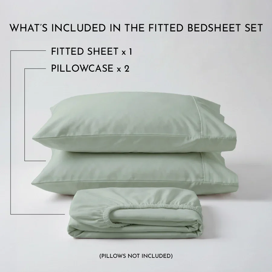 Fitted Bedsheet Set |  400TC Solid | 100% Cotton Bedsheet + 2 Pillow Cases [Sizes: King Bedsheets & Queen/ Double Bedsheets] - Image 13
