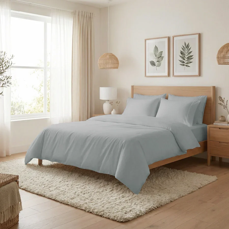 Fitted Bedsheet Set |  400TC Solid | 100% Cotton Bedsheet + 2 Pillow Cases [Sizes: King Bedsheets & Queen/ Double Bedsheets] - Image 24
