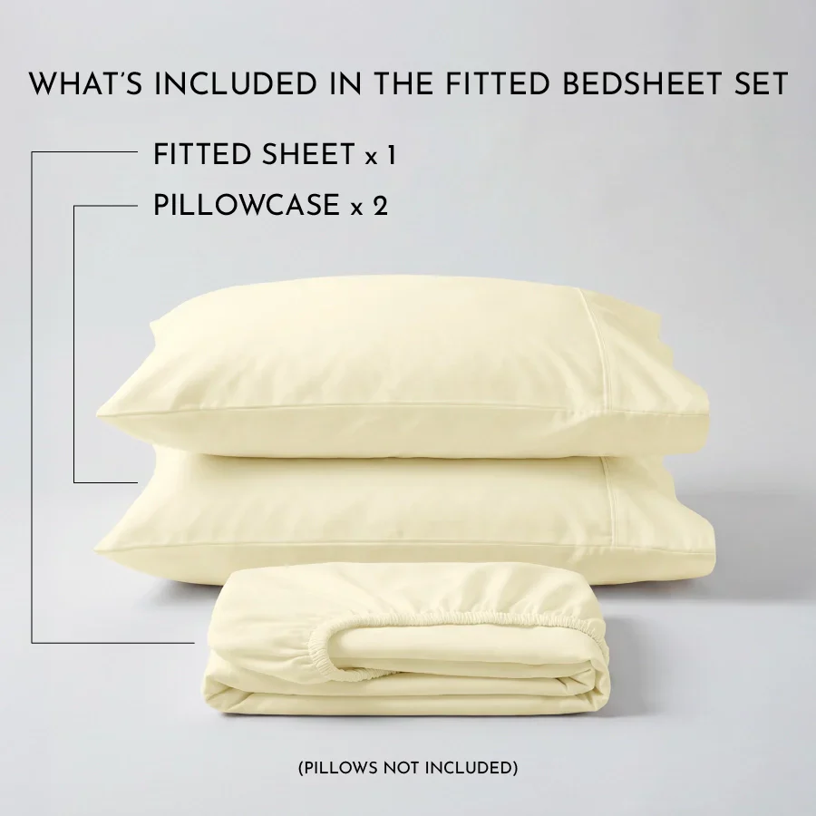 Fitted Bedsheet Set |  400TC Solid | 100% Cotton Bedsheet + 2 Pillow Cases [Sizes: King Bedsheets & Queen/ Double Bedsheets] - Image 29
