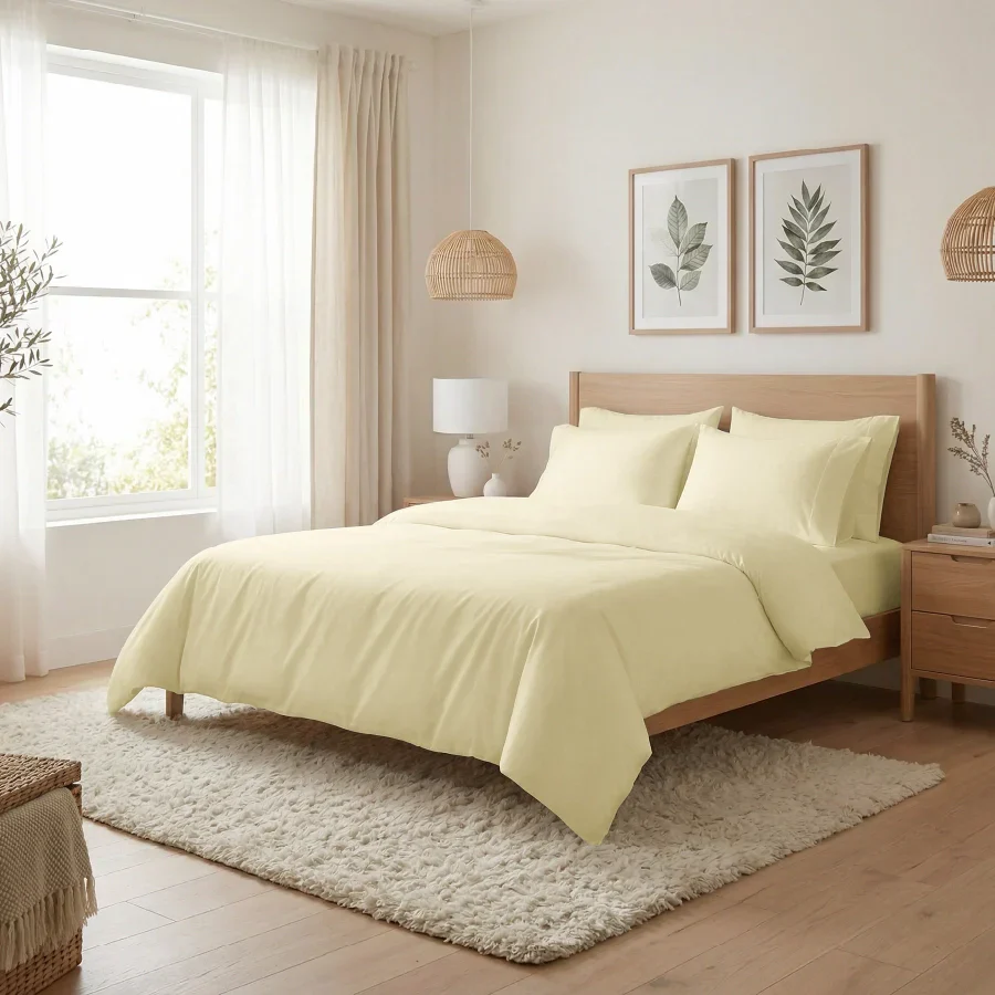Fitted Bedsheet Set |  400TC Solid | 100% Cotton Bedsheet + 2 Pillow Cases [Sizes: King Bedsheets & Queen/ Double Bedsheets] - Image 32