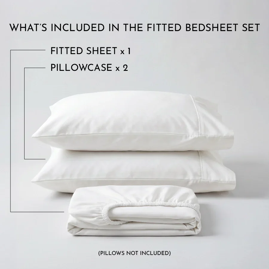 Fitted Bedsheet Set |  400TC Solid | 100% Cotton Bedsheet + 2 Pillow Cases [Sizes: King Bedsheets & Queen/ Double Bedsheets] - Image 37