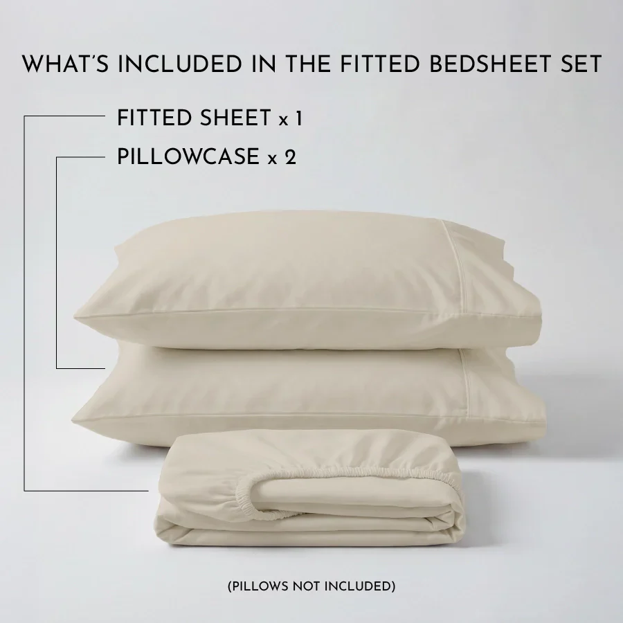 Fitted Bedsheet Set |  400TC Solid | 100% Cotton Bedsheet + 2 Pillow Cases [Sizes: King Bedsheets & Queen/ Double Bedsheets] - Image 45