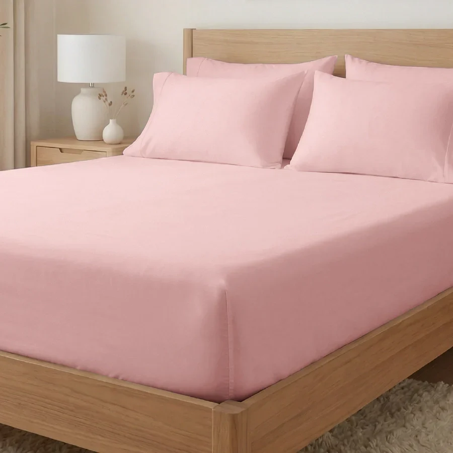 Fitted Bedsheet Set |  400TC Solid | 100% Cotton Bedsheet + 2 Pillow Cases [Sizes: King Bedsheets & Queen/ Double Bedsheets] - Image 50