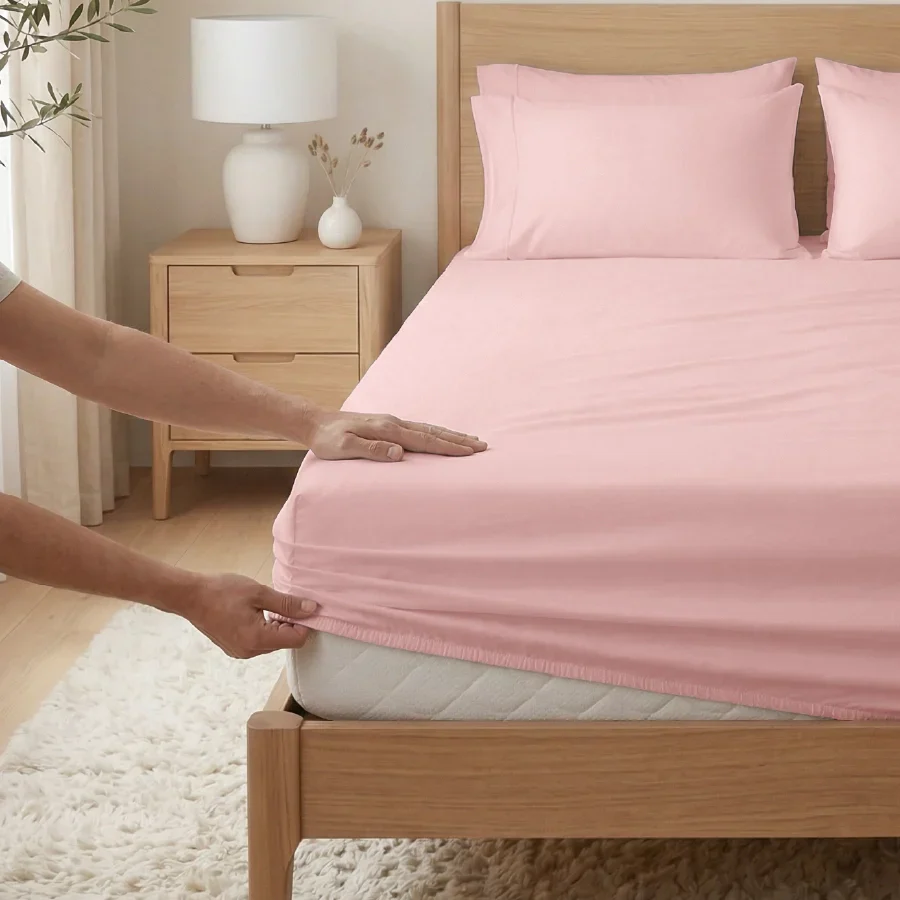 Fitted Bedsheet Set |  400TC Solid | 100% Cotton Bedsheet + 2 Pillow Cases [Sizes: King Bedsheets & Queen/ Double Bedsheets] - Image 51