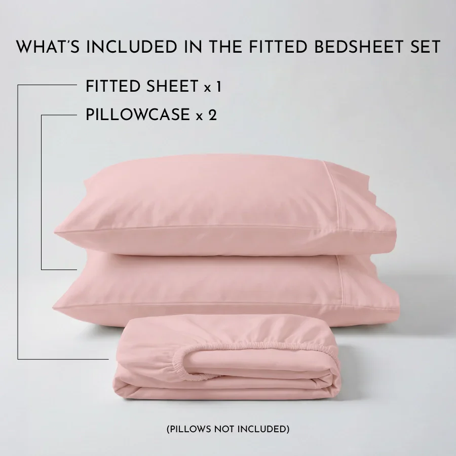 Fitted Bedsheet Set |  400TC Solid | 100% Cotton Bedsheet + 2 Pillow Cases [Sizes: King Bedsheets & Queen/ Double Bedsheets] - Image 53