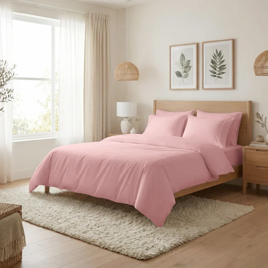Fitted Bedsheet Set |  400TC Solid | 100% Cotton Bedsheet + 2 Pillow Cases [Sizes: King Bedsheets & Queen/ Double Bedsheets] - Image 56
