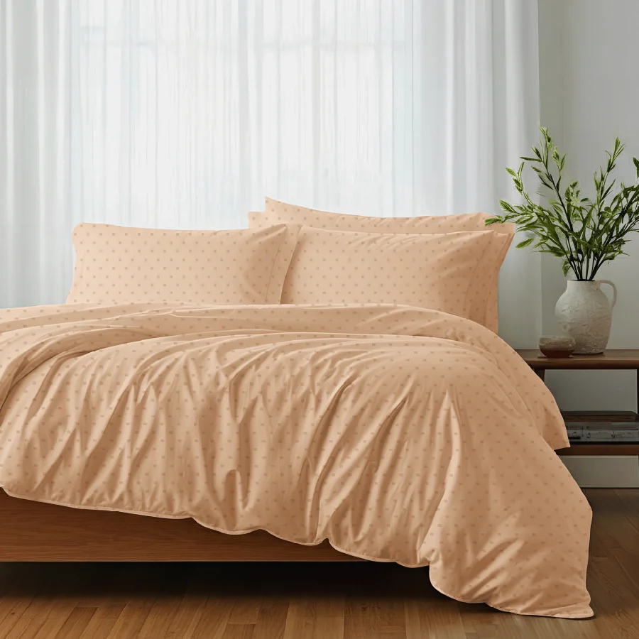 Fitted Bedsheet Set | Swiss Dot | 100% Cotton Bedsheet + 4 Pillow Cases [Sizes: King Bedsheets & Queen/ Double Bedsheets] |  500TC - Image 72