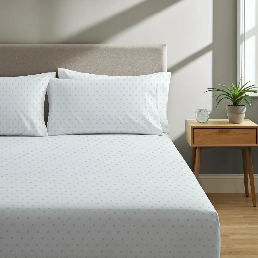 Bedsheet Set | Swiss Dot | 100% Cotton King Size Bedsheet + 4 Pillow Cases | 500TC - Image 14