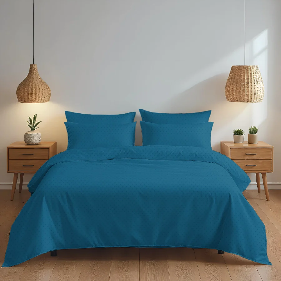 Bedsheet Set | Swiss Dot | 100% Cotton King Size Bedsheet + 4 Pillow Cases | 500TC - Image 15