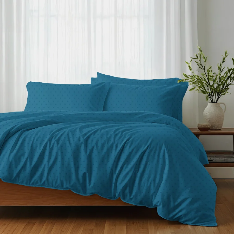 Bedsheet Set | Swiss Dot | 100% Cotton King Size Bedsheet + 4 Pillow Cases | 500TC - Image 17