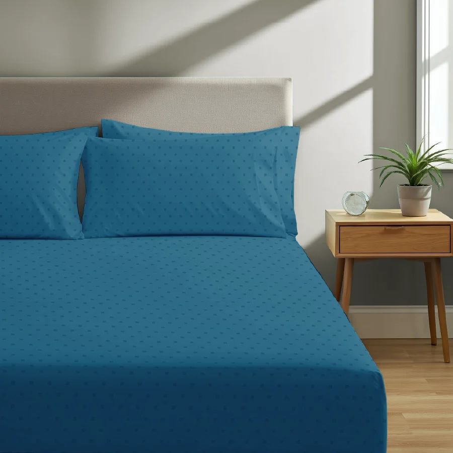 Bedsheet Set | Swiss Dot | 100% Cotton King Size Bedsheet + 4 Pillow Cases | 500TC - Image 21