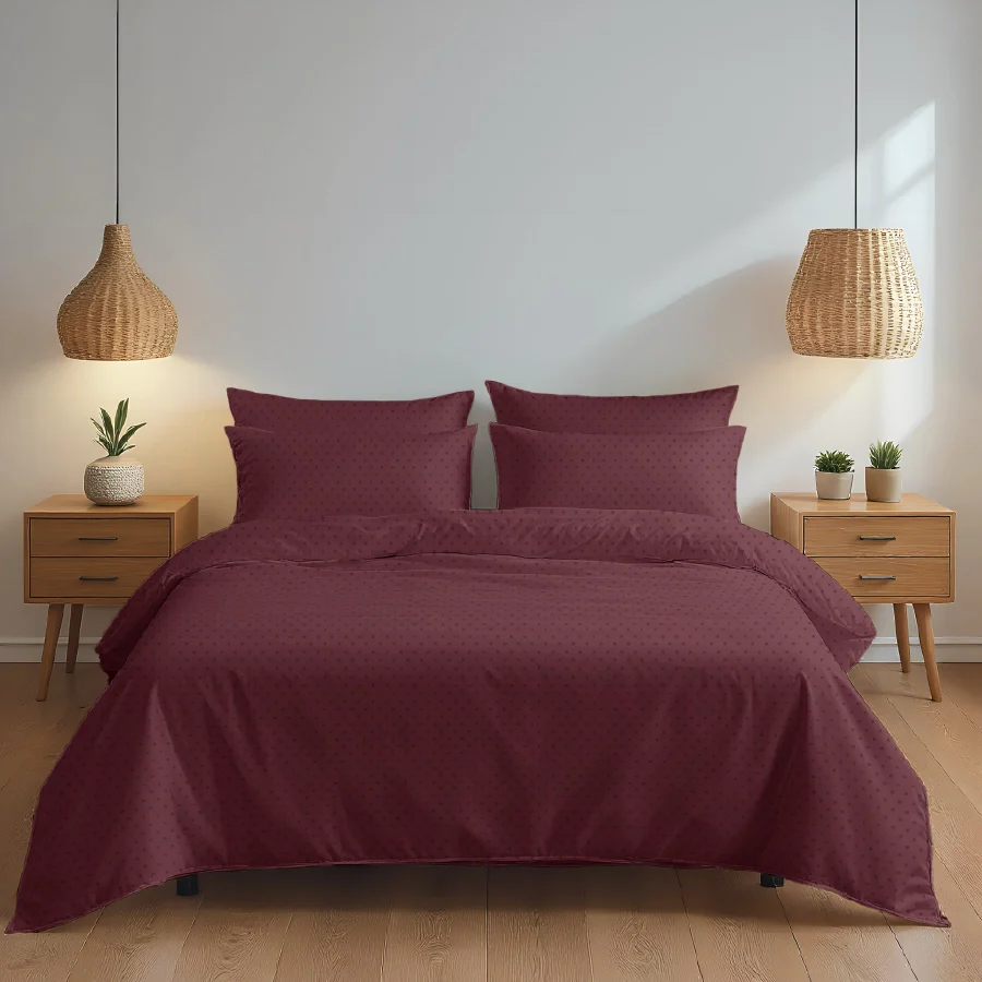 Bedsheet Set | Swiss Dot | 100% Cotton King Size Bedsheet + 4 Pillow Cases | 500TC - Image 29