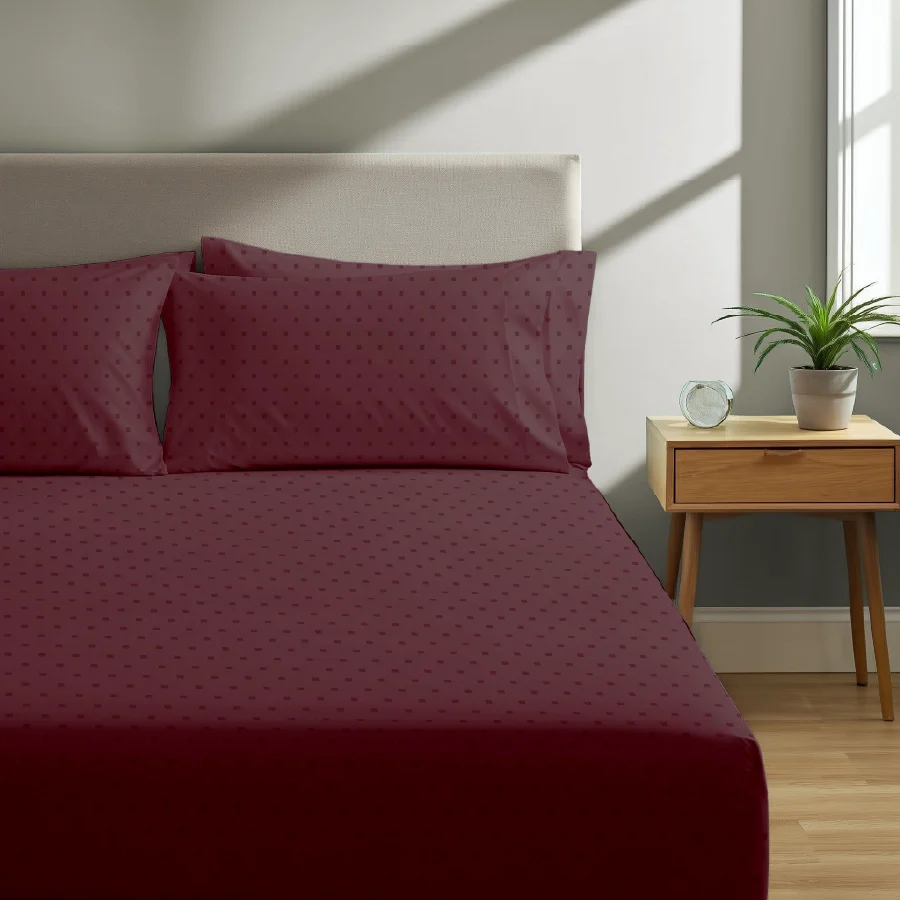 Bedsheet Set | Swiss Dot | 100% Cotton King Size Bedsheet + 4 Pillow Cases | 500TC - Image 35