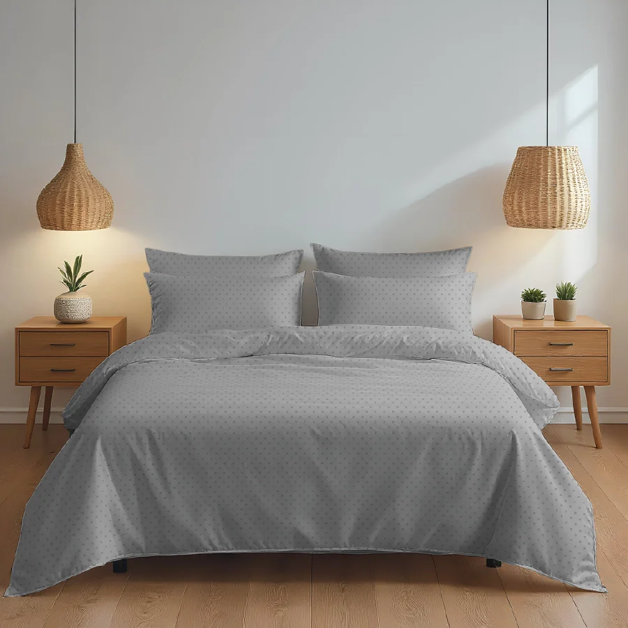 Bedsheet Set | Swiss Dot | 100% Cotton King Size Bedsheet + 4 Pillow Cases | 500TC - Image 43