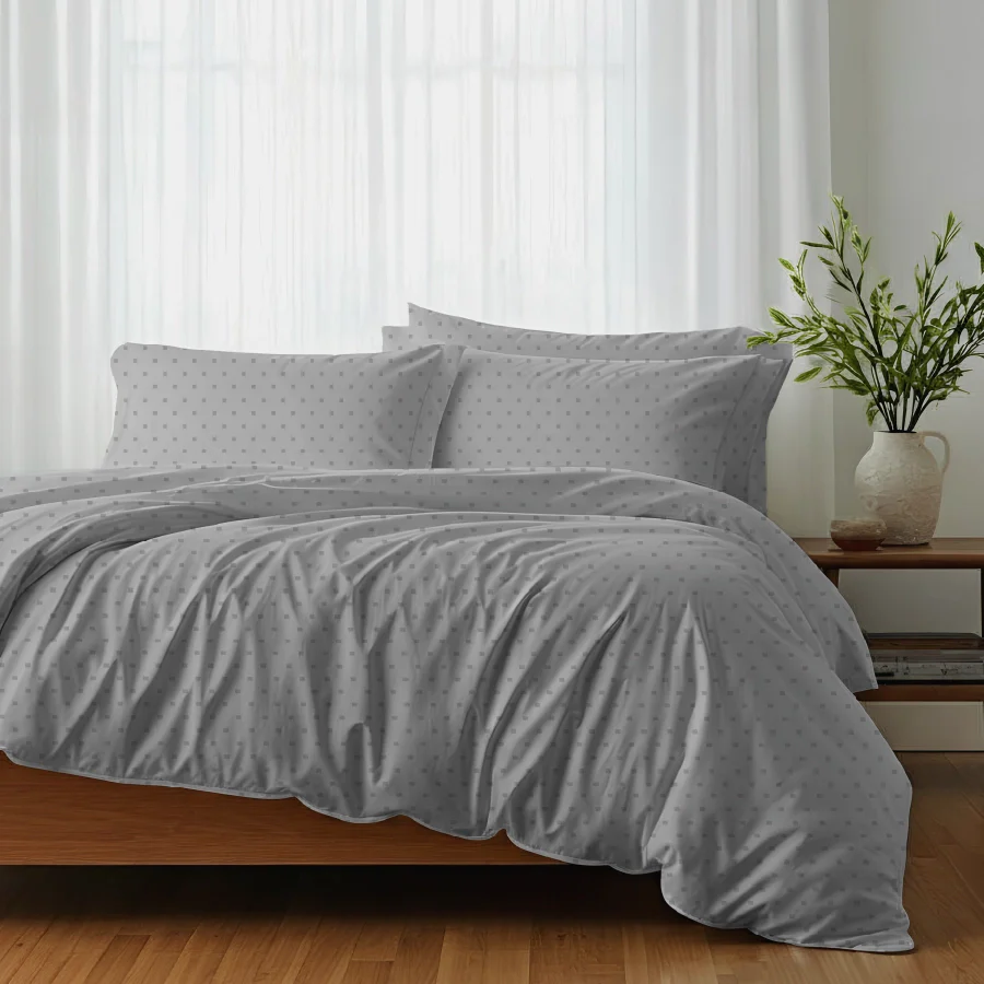 Bedsheet Set | Swiss Dot | 100% Cotton King Size Bedsheet + 4 Pillow Cases | 500TC - Image 45