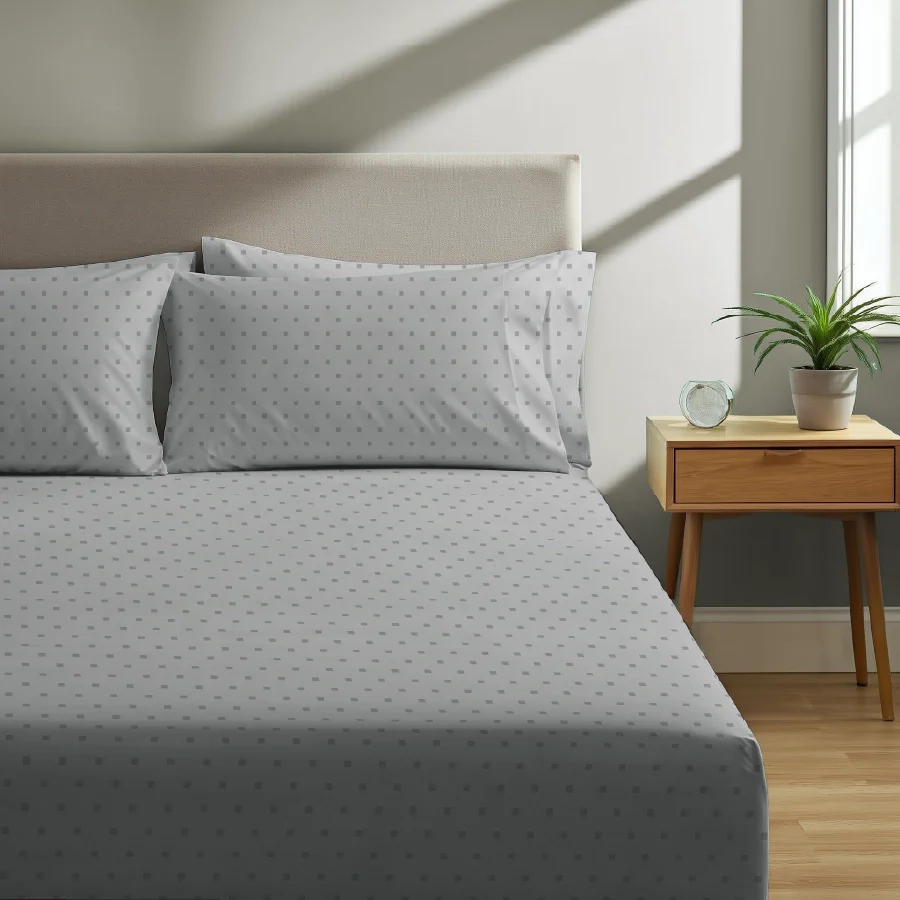 Bedsheet Set | Swiss Dot | 100% Cotton King Size Bedsheet + 4 Pillow Cases | 500TC - Image 49