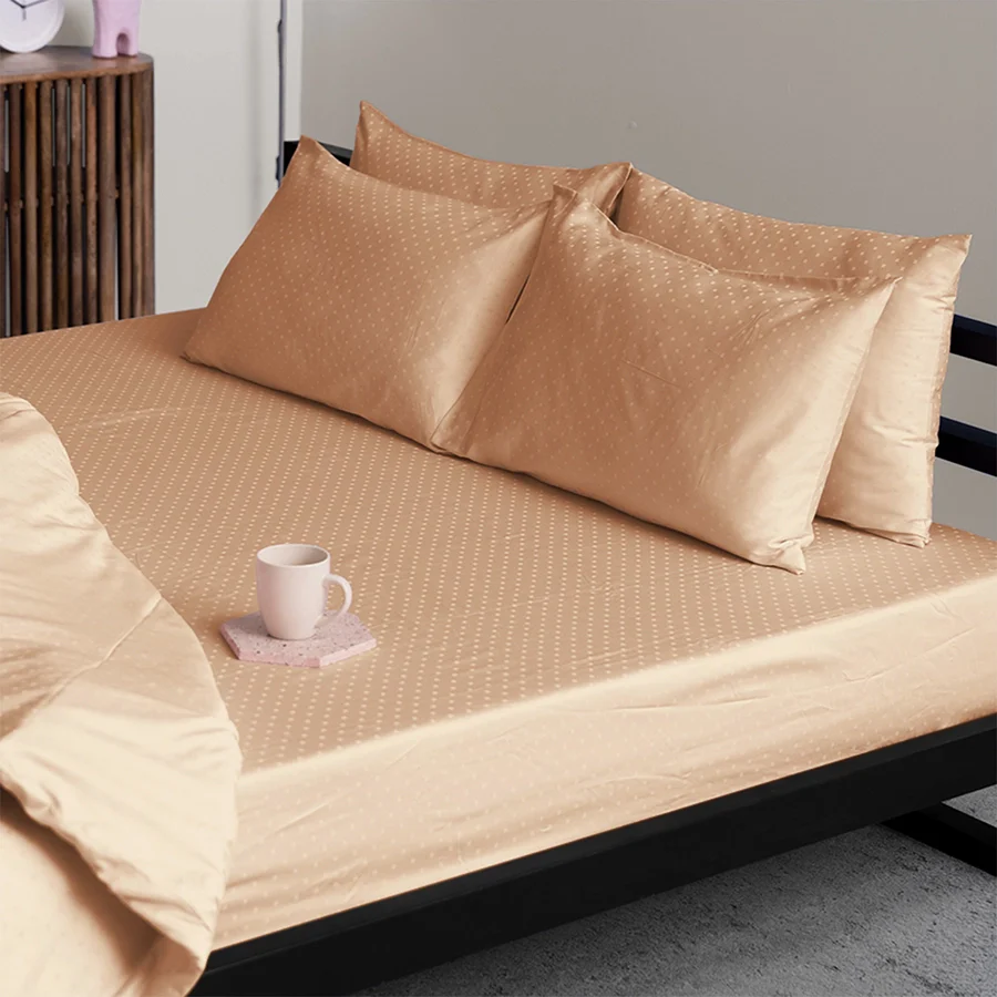 Bedsheet Set | Swiss Dot | 100% Cotton King Size Bedsheet + 2 Pillow Cases | 300TC - Image 49