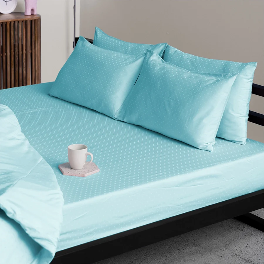 Bedsheet Set | Swiss Dot | 100% Cotton King Size Bedsheet + 2 Pillow Cases | 300TC - Image 56