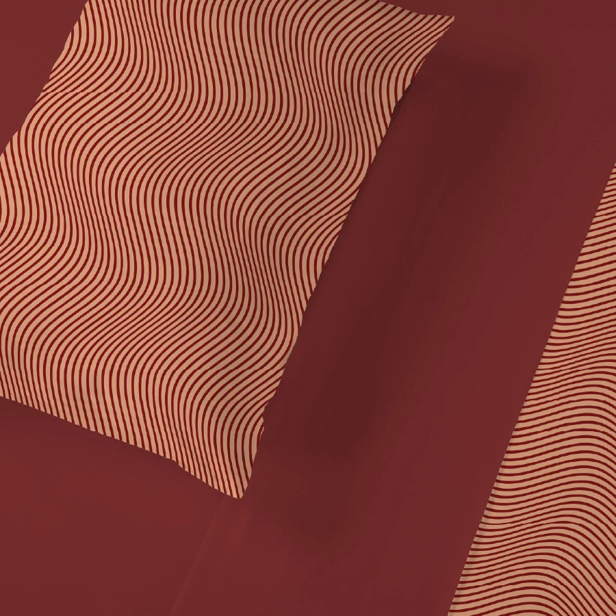 Bedsheet Set | Wavy Art Stripes | 100% Cotton King Size Bedsheet + 2 Pillow Cases - Image 4