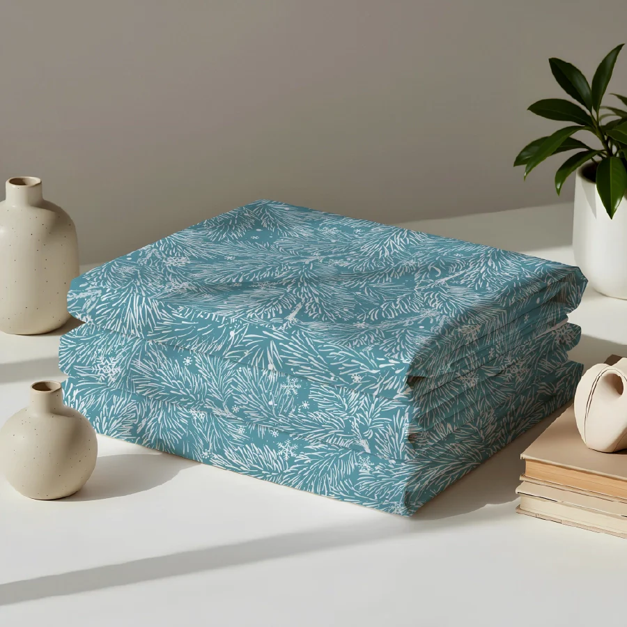 Comfort Bundle | Fitted Bedsheet Set with Quilt & Pillows | Snowy Drift - Image 5